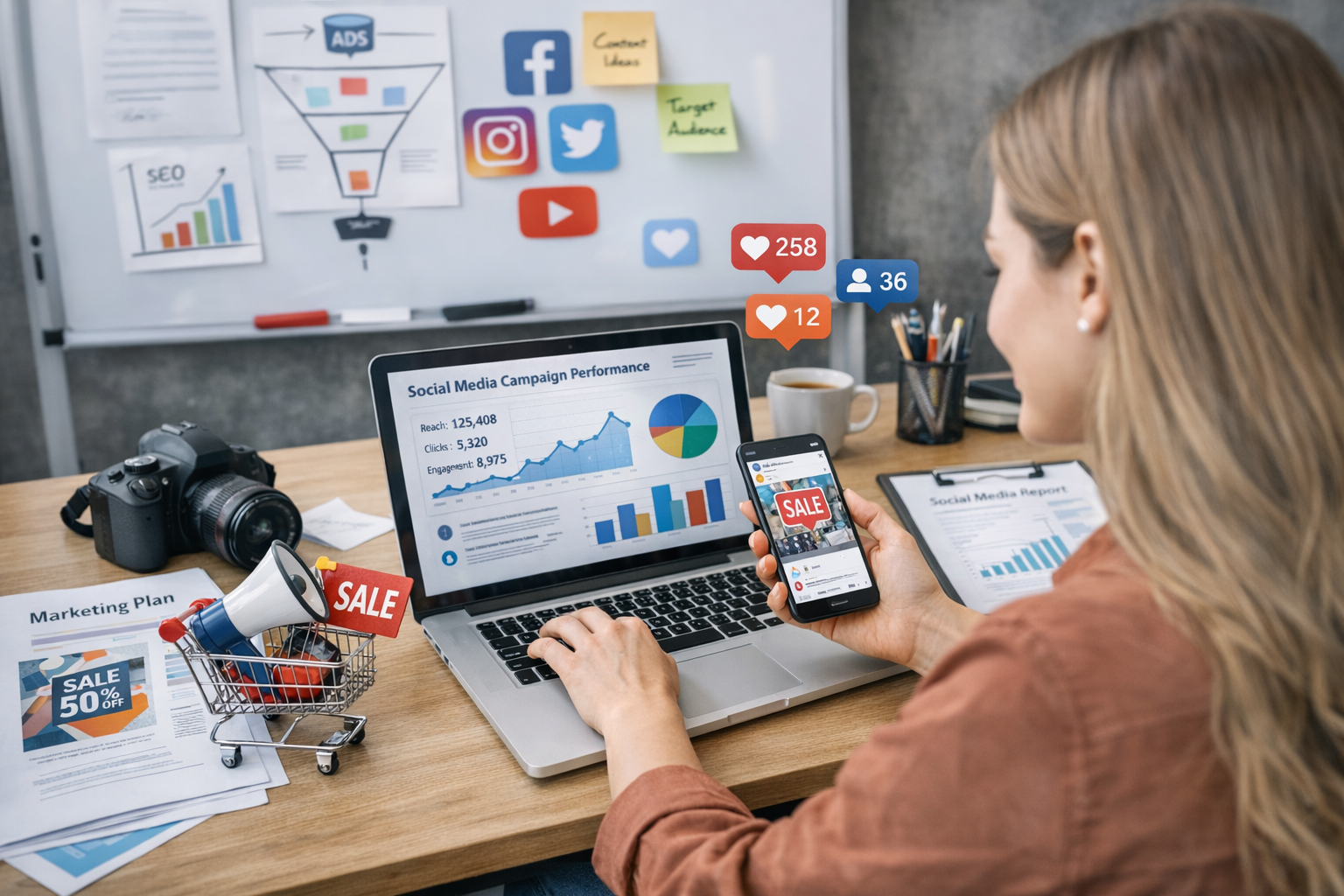 Sociālo tīklu mārketings: Facebook, Instagram, LinkedIn, Youtube, TikTok uc.